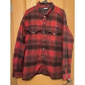 Columbia Tough Tundra Flannel Shacket Men's XXL Fleece Lined Outdoor Pockets